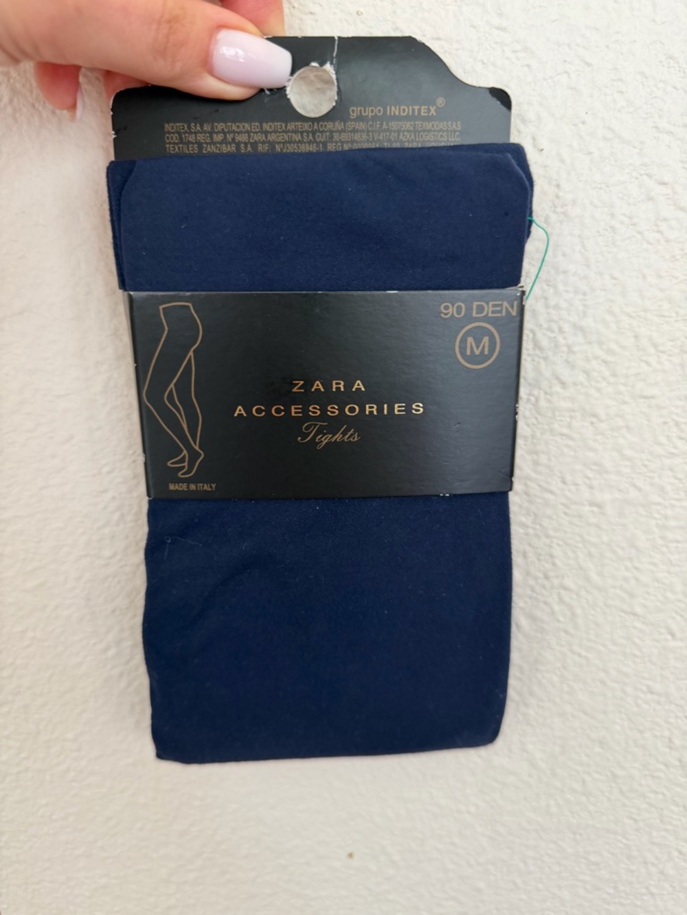 NWT Zara Navy Tights 90 Den